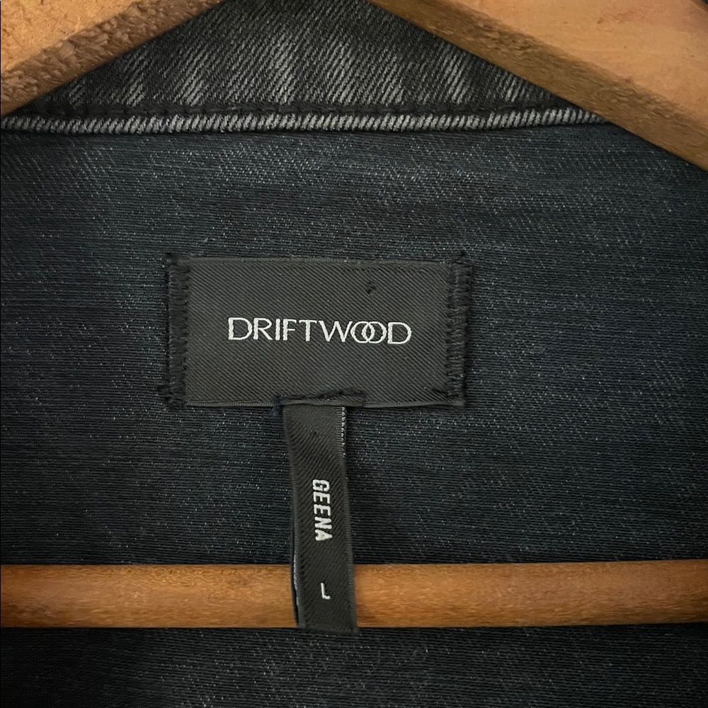 Driftwood Black Studded Jean Jacket | Women’s Size L - Picture 7 of 8
